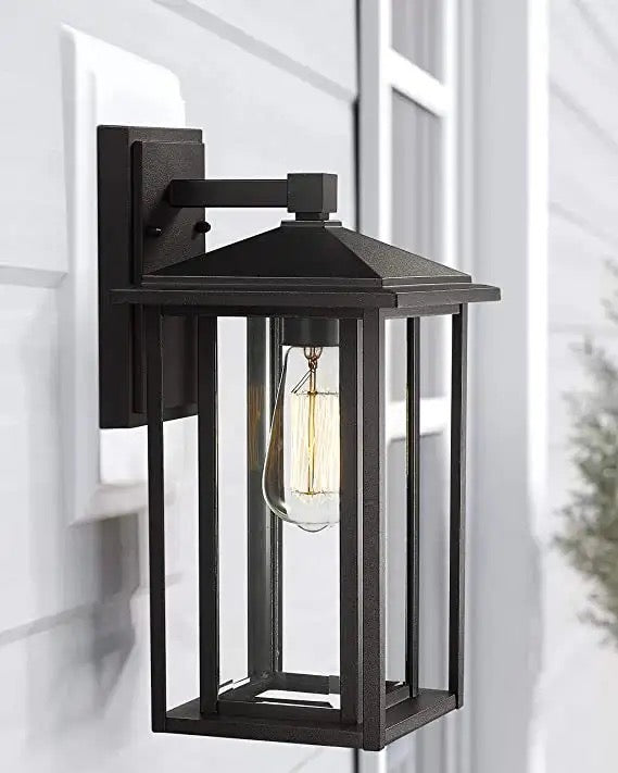 Outdoor Porch Lamp with Glass Shade Antique Wall Light Aluminum Waterproof Wall Lamp for Home Garden Alostoura lighting