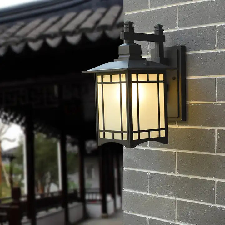 Outdoor Wall Mount Lighting Wall Sconce IP65 Waterproof Milky White Glass Antique Wall Light for Patio Hallway Corridor Alostoura lighting