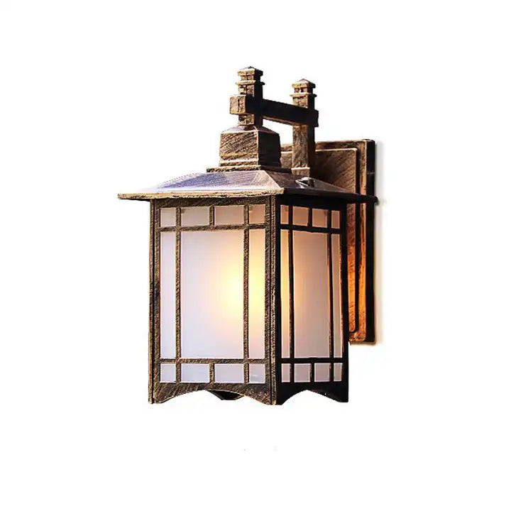 Outdoor Wall Mount Lighting Wall Sconce IP65 Waterproof Milky White Glass Antique Wall Light for Patio Hallway Corridor Alostoura lighting