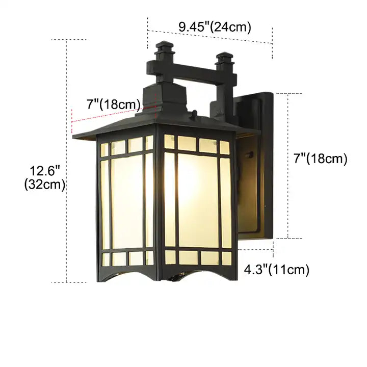 Outdoor Wall Mount Lighting Wall Sconce IP65 Waterproof Milky White Glass Antique Wall Light for Patio Hallway Corridor Alostoura lighting