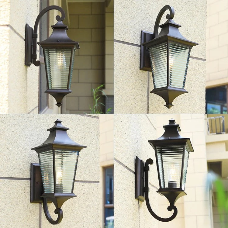 Outdoor garden bronze LED light outside wall lantern lamp E27 220v waterproof outdoor vintage wall lights Alostoura lighting