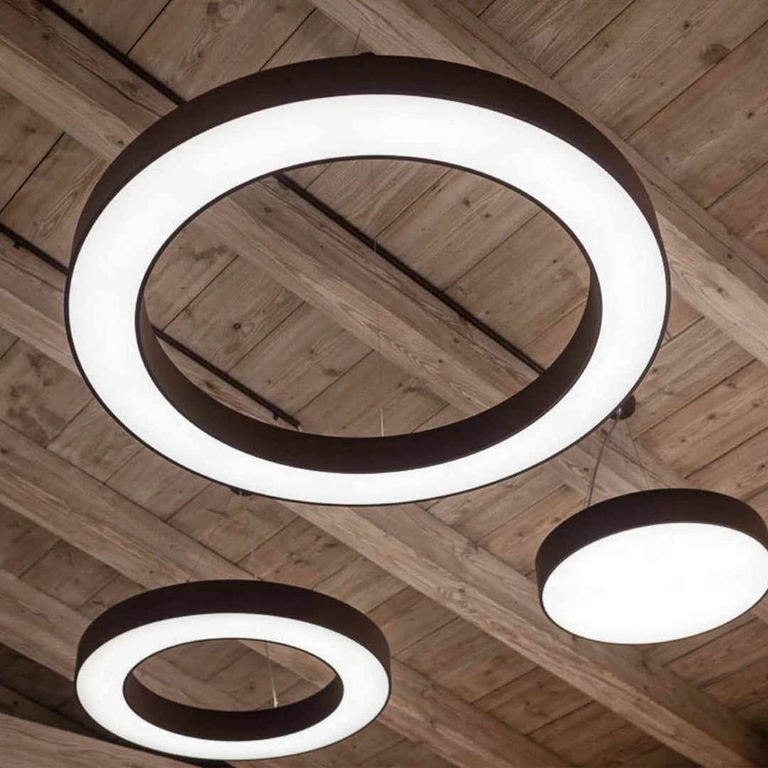 PC cover suspended LED ring light aluminum circular profile ligh Alostoura lighting