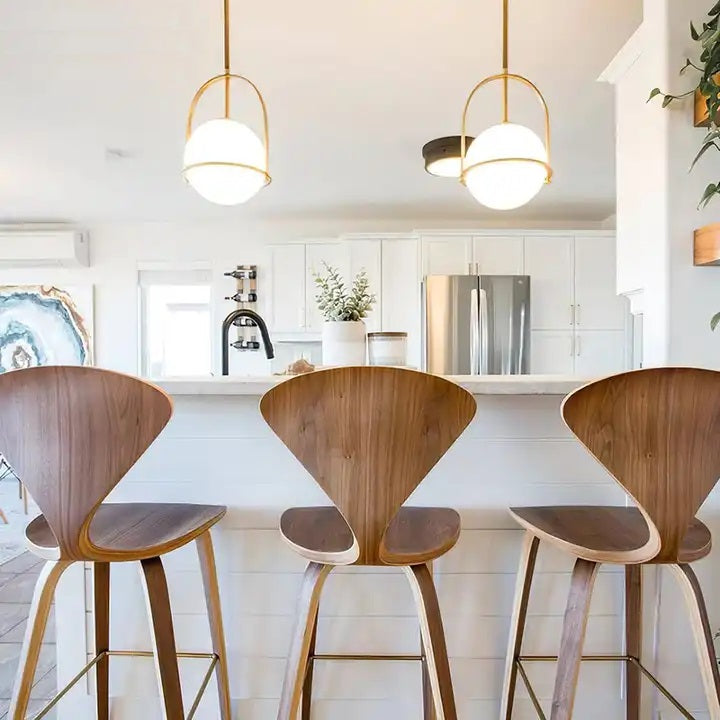 Pendant lamp Minimalist White Glass Black Hanging Light Fixtures for Dining Room Bedroom Alostoura lighting