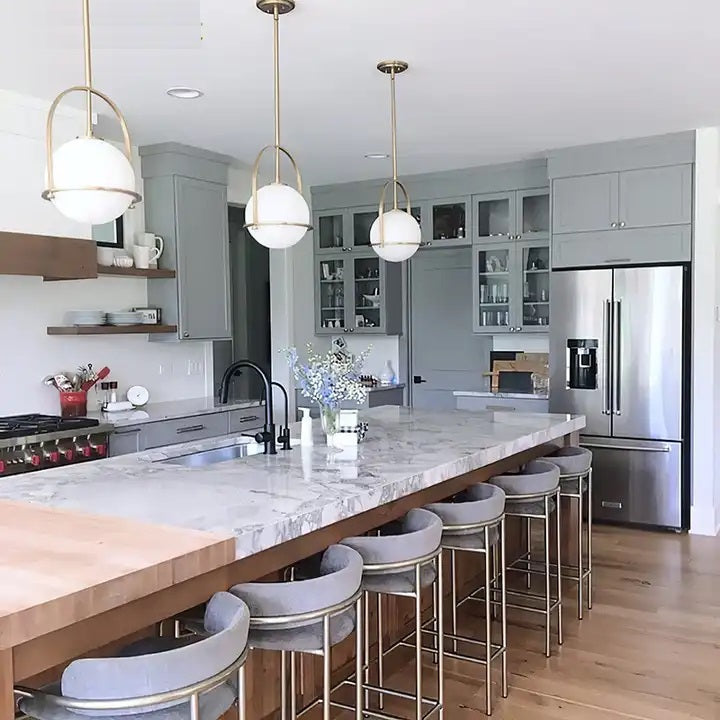 Pendant lamp Minimalist White Glass Black Hanging Light Fixtures for Dining Room Bedroom Alostoura lighting
