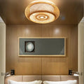 Rattan Round Ceiling Light Bedroom Living Room Bamboo Lighting Fixture Alostoura lighting