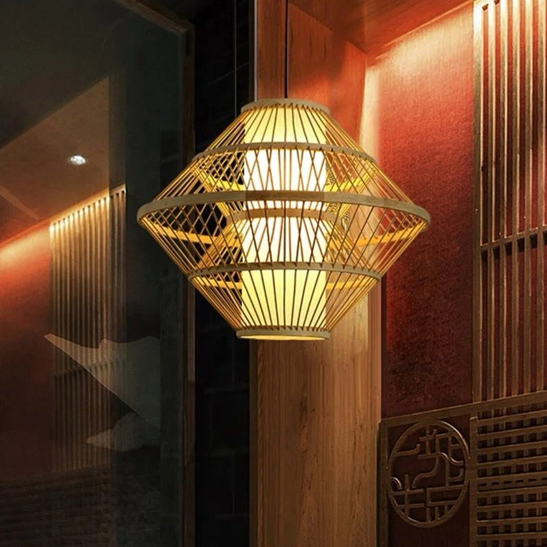 Rattan bamboo lamp for home dinging room cafe and restaurant Alostoura lighting