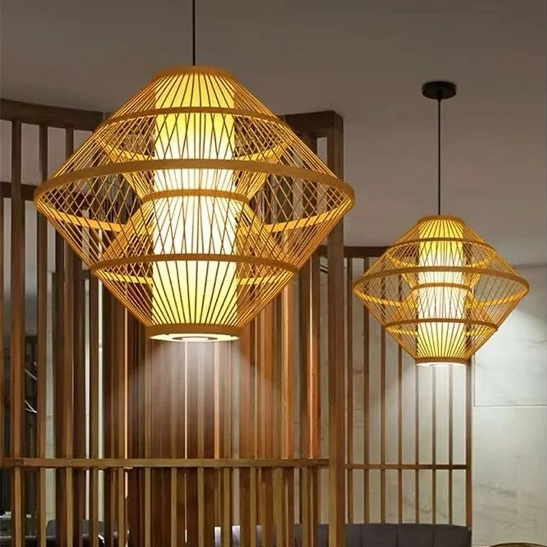 Rattan bamboo lamp for home dinging room cafe and restaurant Alostoura lighting