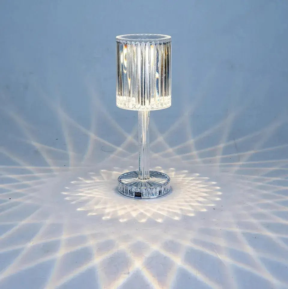 Rechargeable Usb Touch Akku Tischlampe Crystal Acrylic Shiny With Rose Shadow Effect Home Bedroom Living Room Luxury Table Alostoura lighting