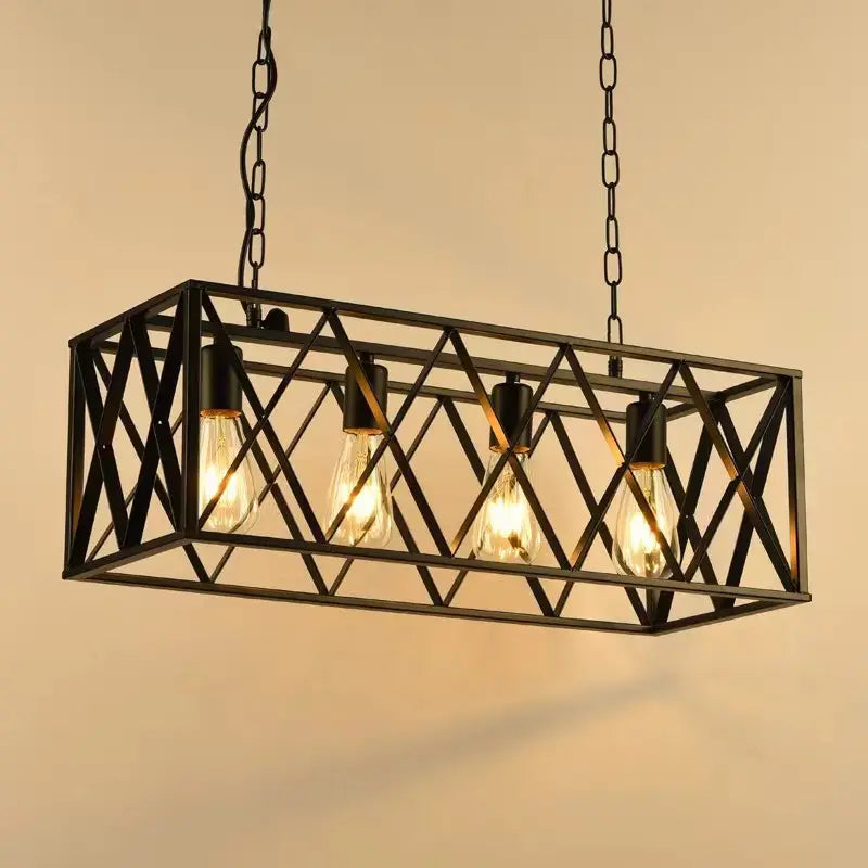 Rectangle Pendant Light 4 Alostoura lighting