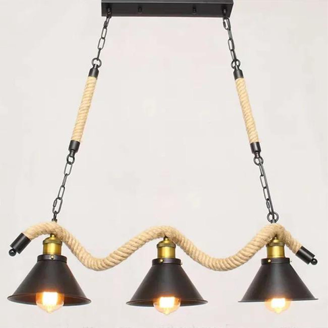 Retro Loft Vintage Style Iron and Hemp rope Pendant Lamp Hanging Light Alostoura lighting