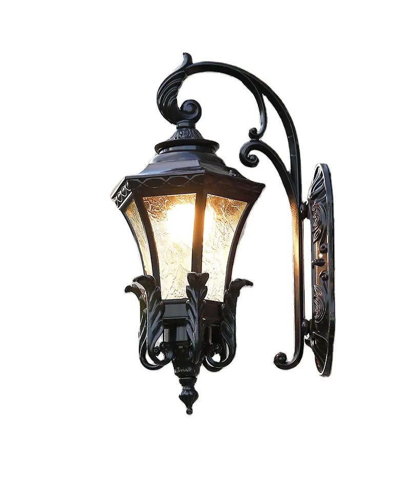 Retro-wall lamp European-style outdoor waterproof wall hanging villa outdoor door balcony corridor solar LED exposed desk lamp Alostoura lighting