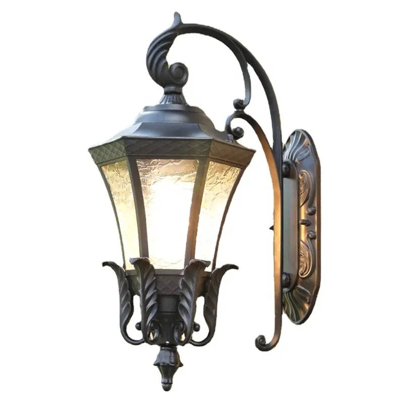 Retro-wall lamp European-style outdoor waterproof wall hanging villa outdoor door balcony corridor solar LED exposed desk lamp Alostoura lighting