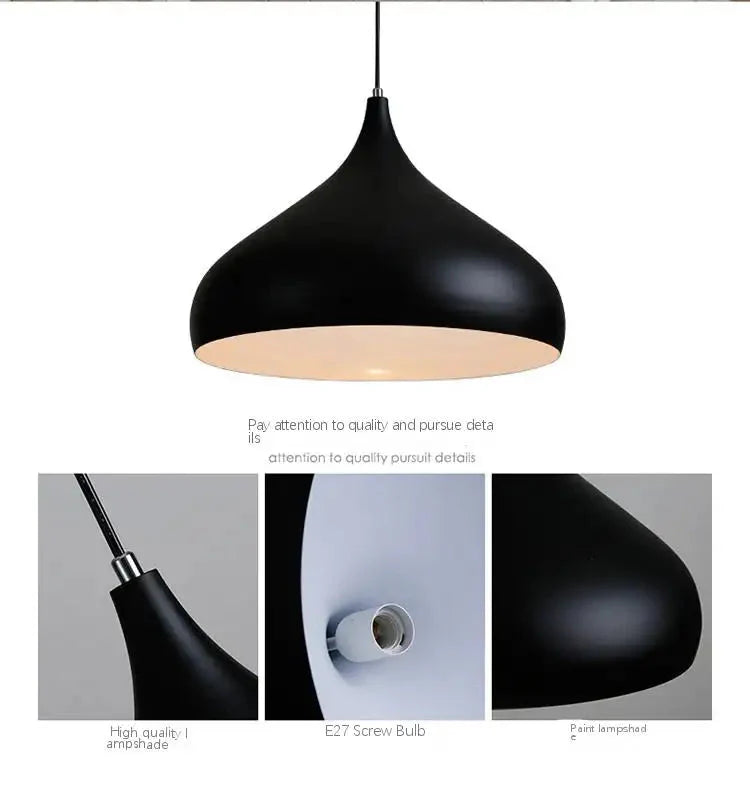 Round Aluminum Retro Pedant Light For Bar Coffee Shop LED Lighting Lamp Alostoura lighting