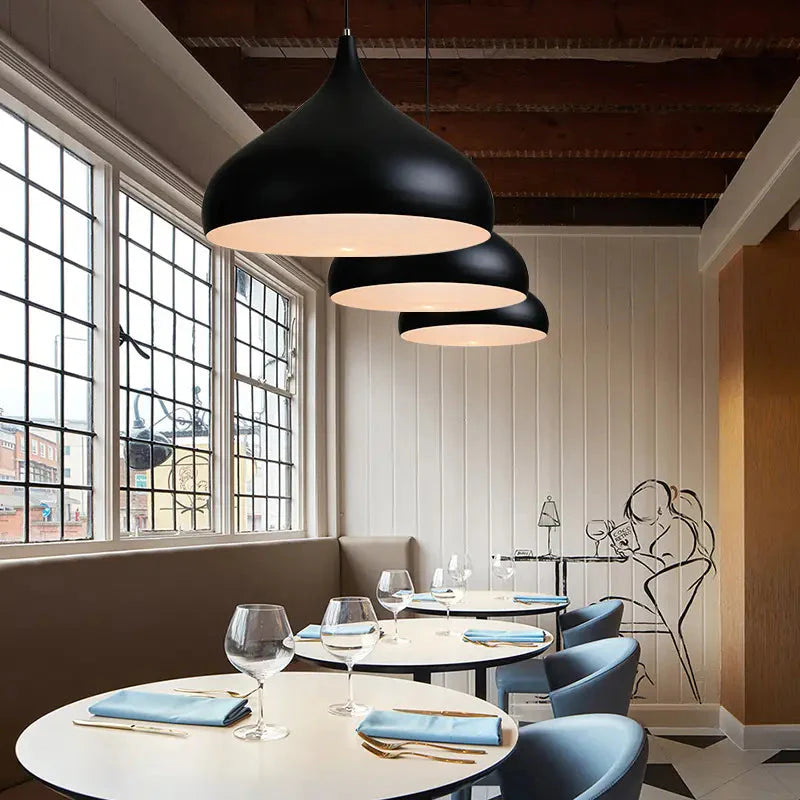 Round Aluminum Retro Pedant Light For Bar Coffee Shop LED Lighting Lamp Alostoura lighting