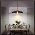 Round Nordic Hanging Lamp LED Black Metal Vintage Pendant Lamp Alostoura lighting