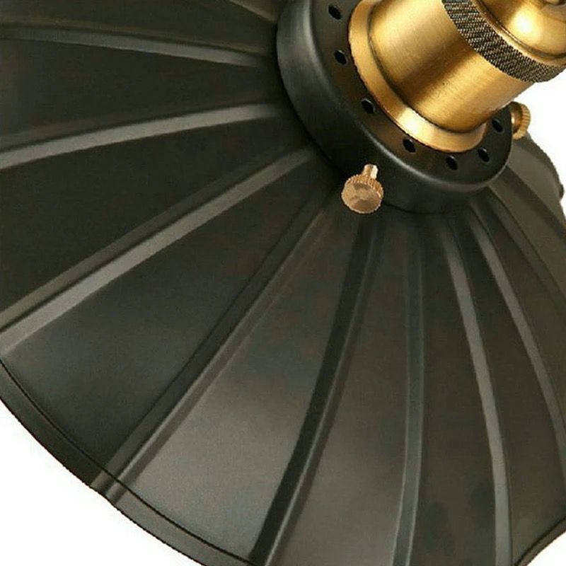 Round Nordic Hanging Lamp LED Black Metal Vintage Pendant Lamp Alostoura lighting