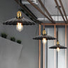Round Nordic Hanging Lamp LED Black Metal Vintage Pendant Lamp Alostoura lighting