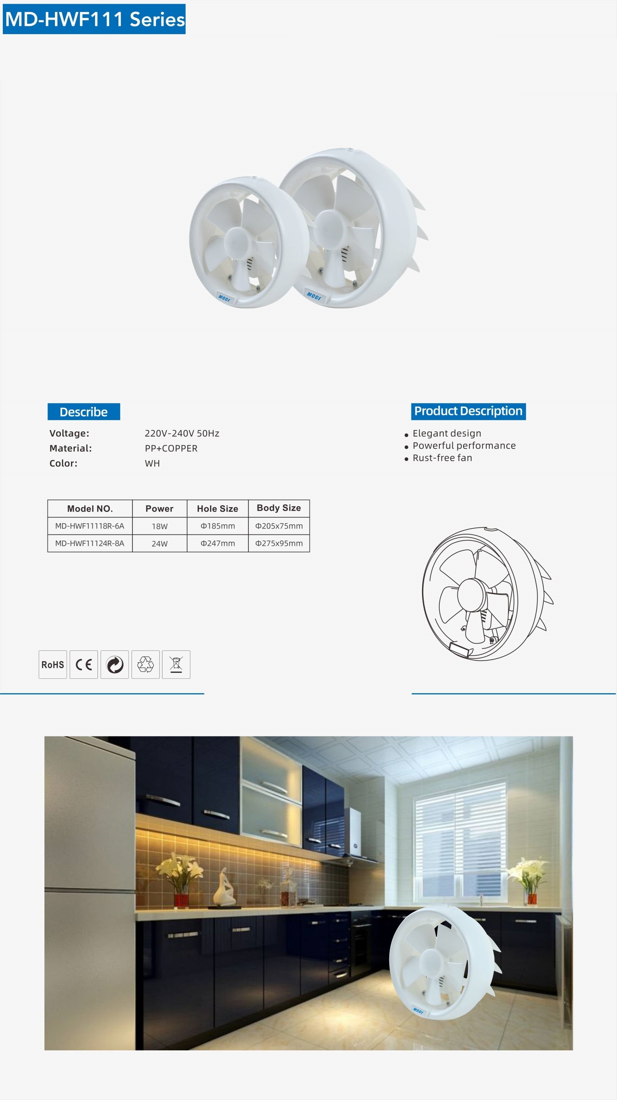 Round Shape Circular Toilet Silent Classic Bathroom Exhaust Ventilating Fan Alostoura lighting