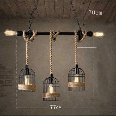 Rustic style bird cage chandelier luxury industrial lighting fixture farmhouse chandelier for kitchen coffee restaurant dining Alostoura lighting