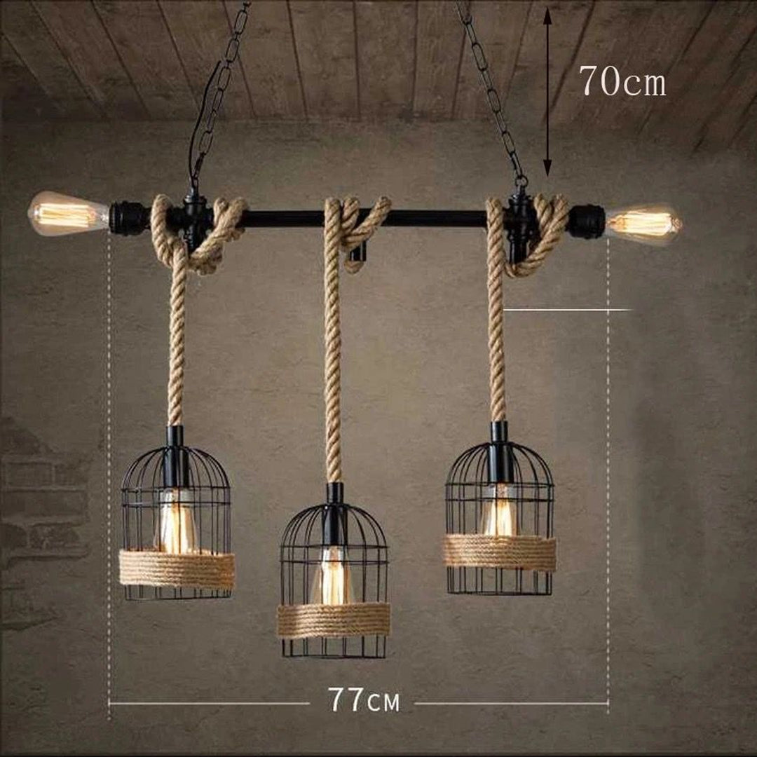 Rustic style bird cage chandelier luxury industrial lighting fixture farmhouse chandelier for kitchen coffee restaurant dining Alostoura lighting