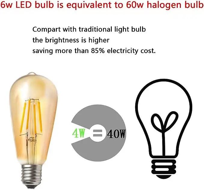 ST64 LED Filament Light Bulb E27 Alostoura lighting