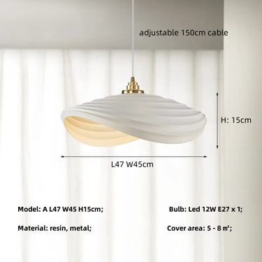 Wabi-Sabi Resin LED Pendant Light – Handcrafted, Dining Room & Villa UAE