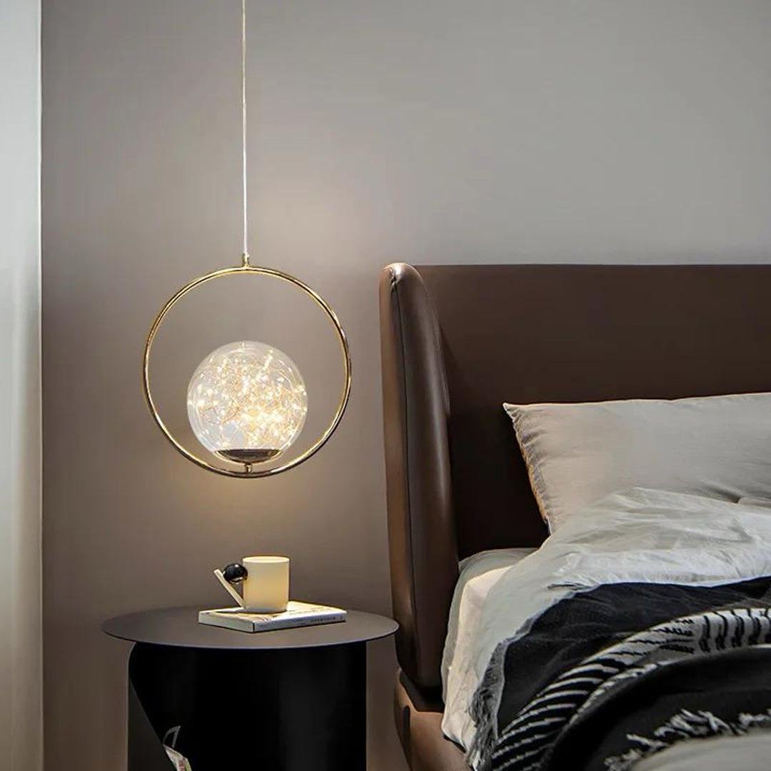 Simple Creative Modern Hanging Pendant Lamps Round Circle Metal Pendant Light Alostoura lighting