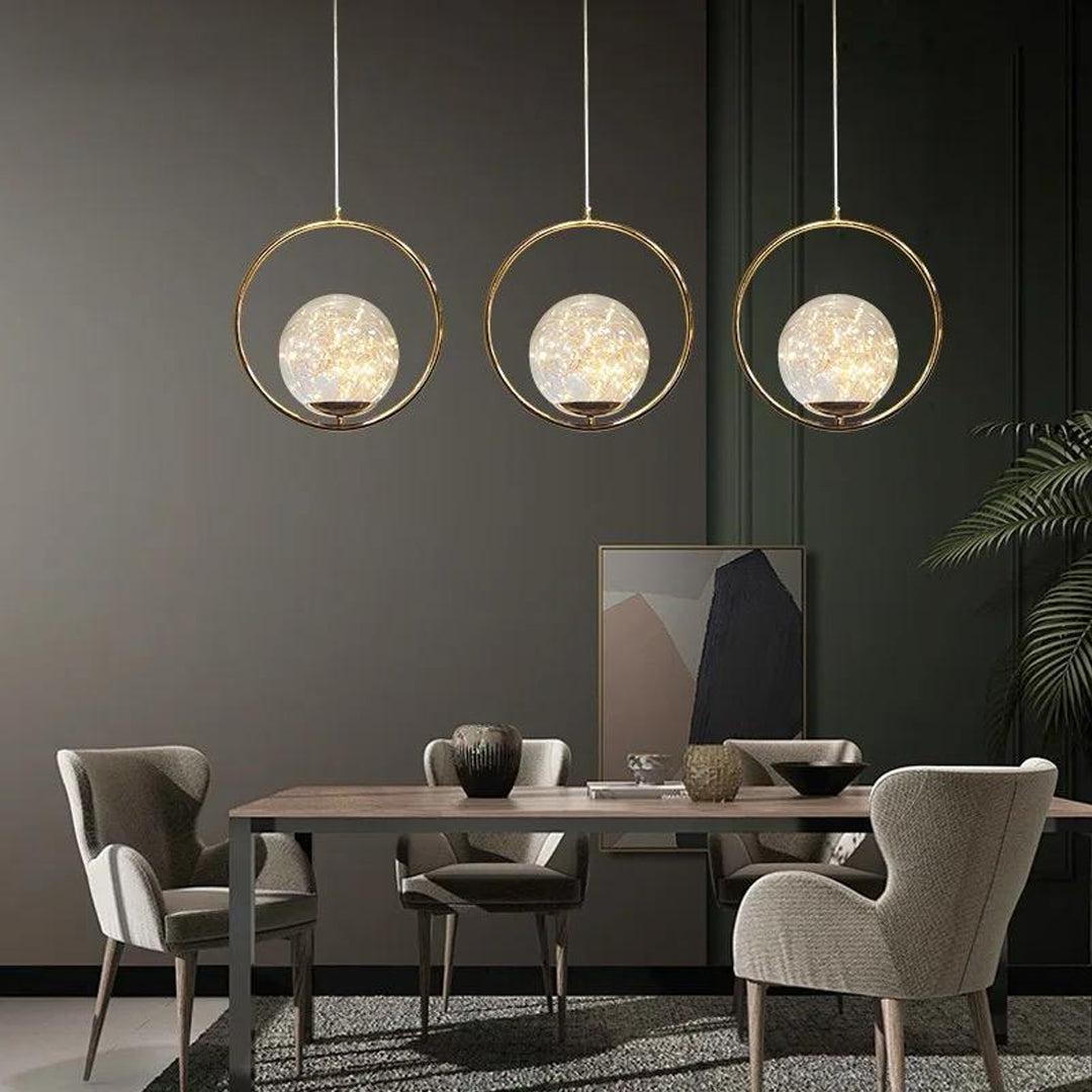 Simple Creative Modern Hanging Pendant Lamps Round Circle Metal Pendant Light Alostoura lighting