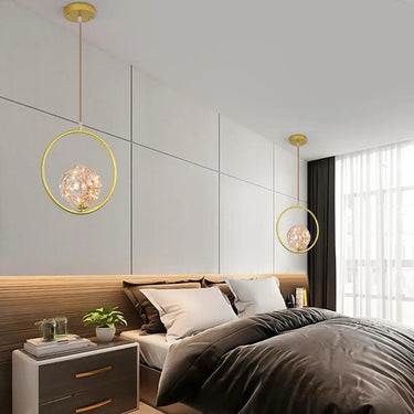 Simple Creative Modern Hanging Pendant Lamps Round Circle Metal Pendant Light Alostoura lighting