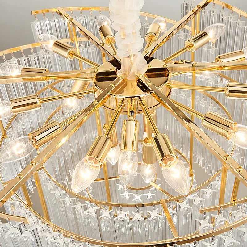 Spiral glass rod chandelier understated luxury pendant lamp exquisite decorations Alostoura lighting