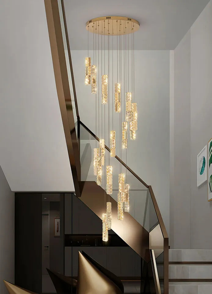 Staircase Chandelier Villa Duplex Living Alostoura lighting