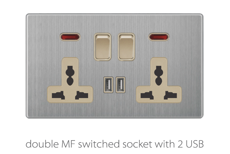 Switch And Sockets V3 Golden-Stainless Base Series Alostoura lighting