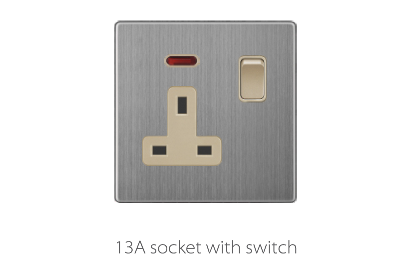 Switch And Sockets V3 Golden-Stainless Base Series Alostoura lighting