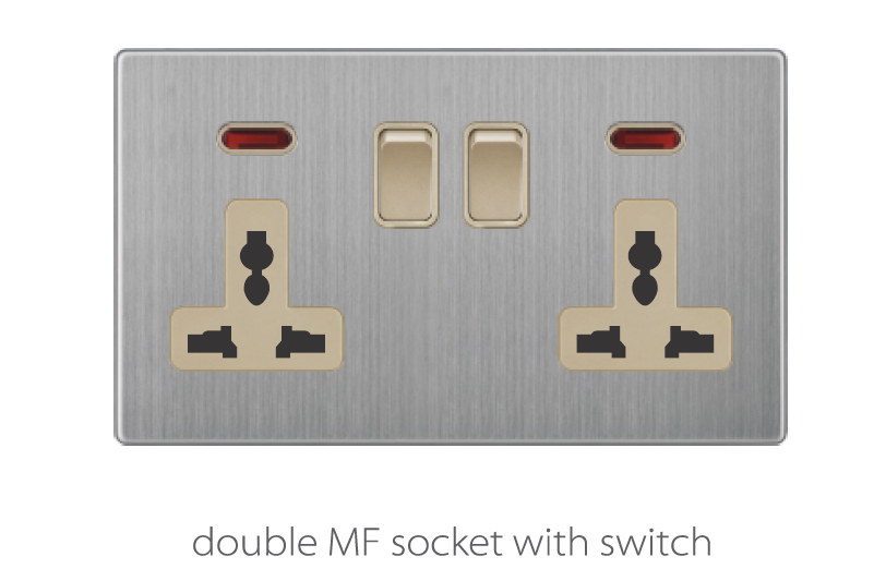 Switch And Sockets V3 Golden-Stainless Base Series Alostoura lighting