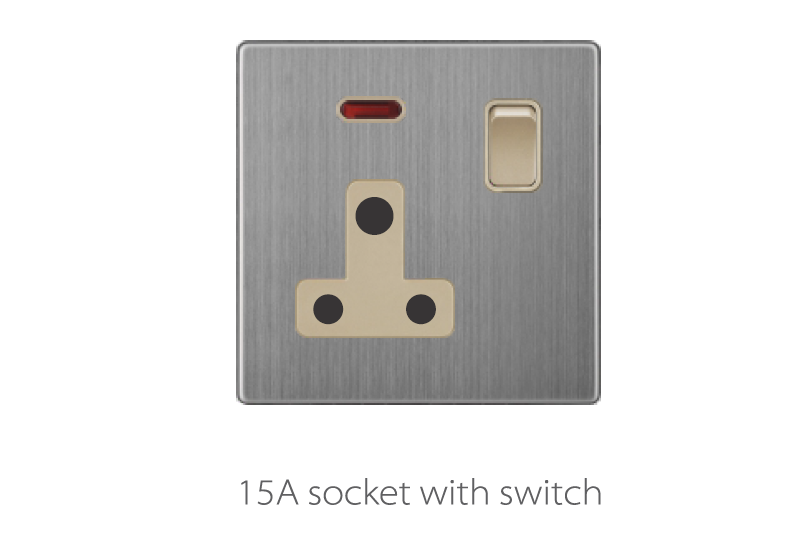 Switch And Sockets V3 Golden-Stainless Base Series Alostoura lighting