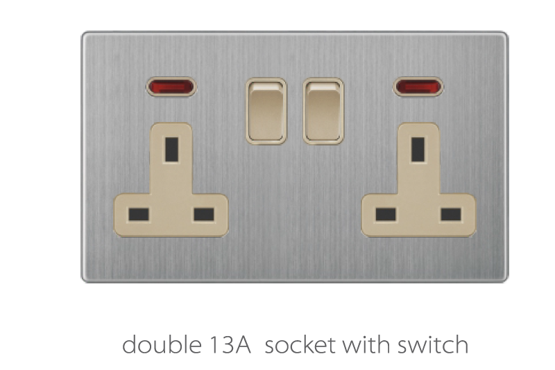 Switch And Sockets V3 Golden-Stainless Base Series Alostoura lighting