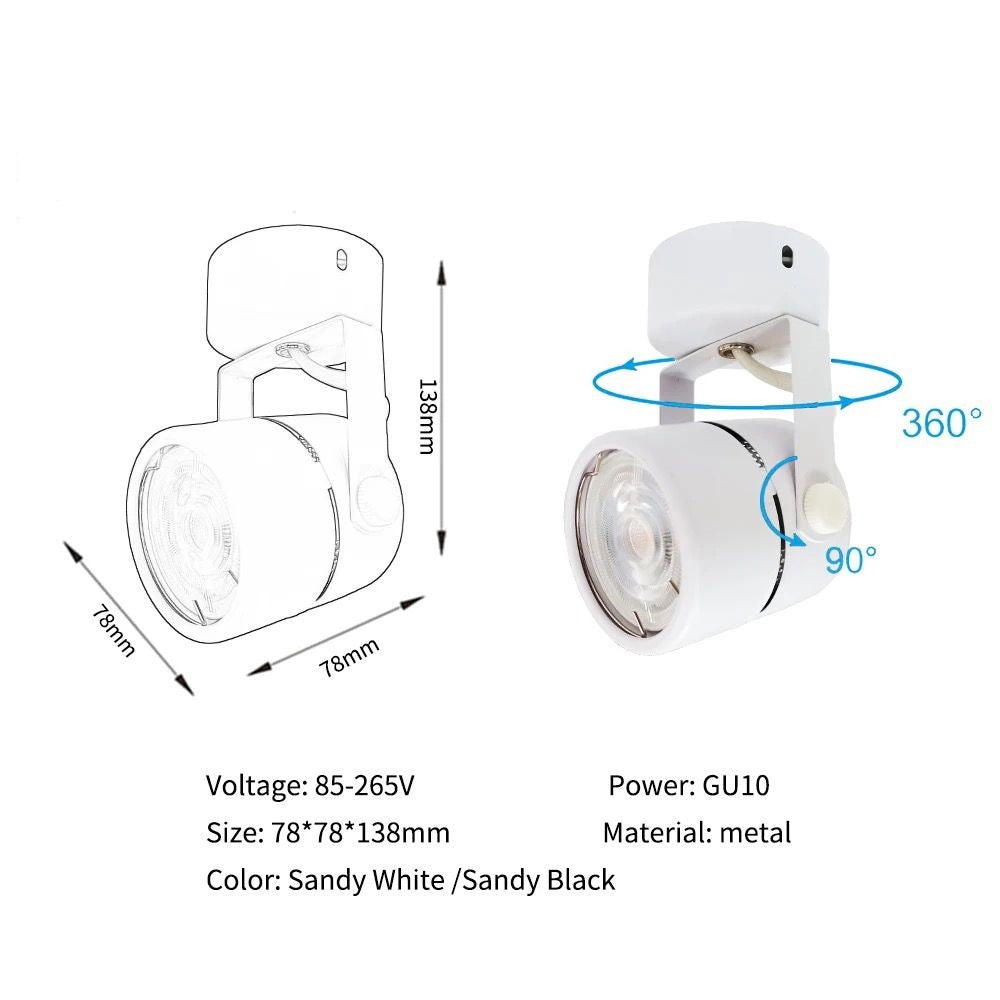 Track Light Fixture LED Replaceable Bulb  GU10 Alostoura lighting