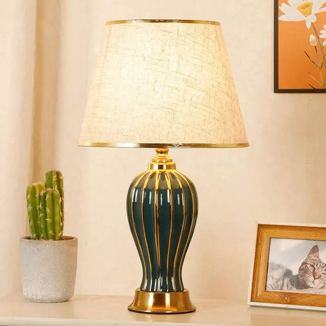 Vintage Multicolor Ceramic Lamp Shade Hotel Home Decor Table Lamp Bedroom Bedside Table Lamp E27 Alostoura lighting