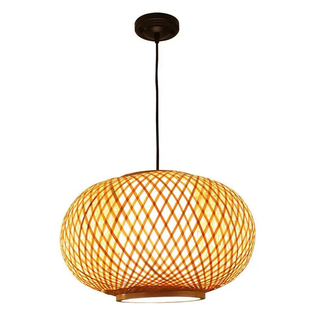 Vintage Round  Bamboo  Lamp for Interior Decoration from Rattan Alostoura lighting