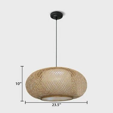 Vintage Round  Bamboo  Lamp for Interior Decoration from Rattan Alostoura lighting