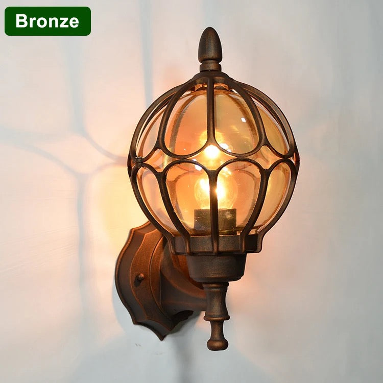 Vintage antique Balcony outdoor wall light ball shape globe lantern wall garden lamp Alostoura lighting