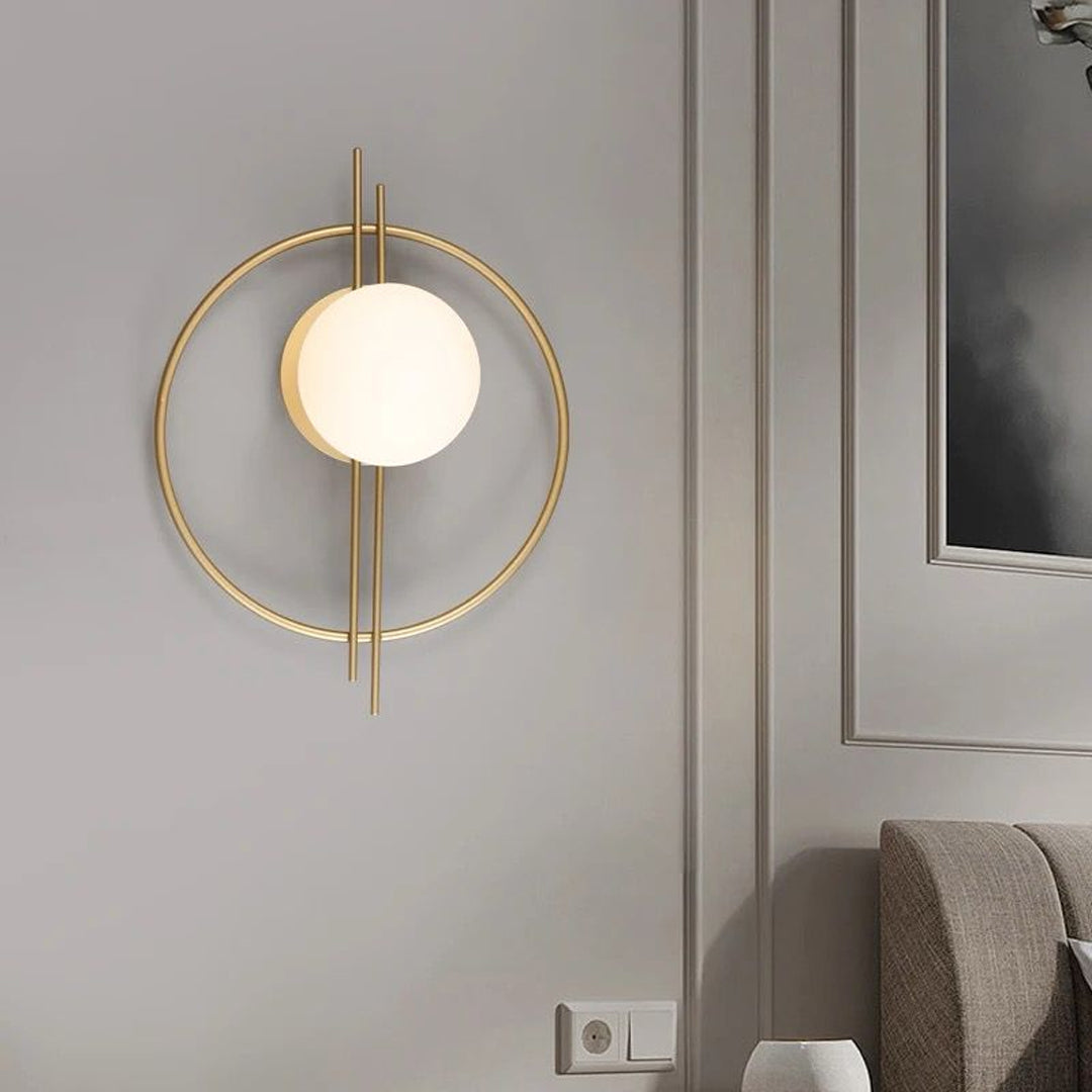 Wall light milky white glass living room backdrop E27 wall lamp Alostoura lighting