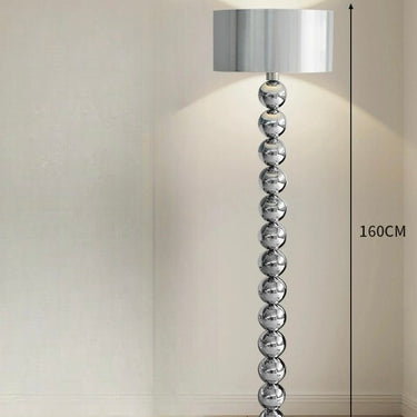 Silver beaded floor lamp detail
