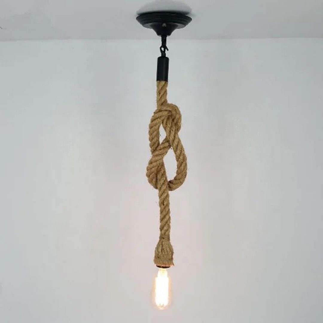 vintage hanging hemp rope pendant lights E27 chandelier Edison LED bulb ceiling light lamp Alostoura lighting