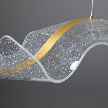 Wave glow LED chandelier room view