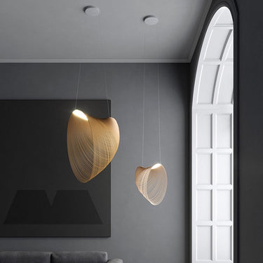Wood rings chandelier detail