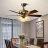 wooden remote wall control 5 blades hang fan lamp decor forward reverse 42inch led ceiling fan lights Alostoura lighting