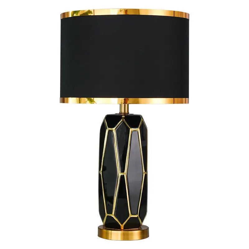 American modern luxury Decor black standing Column E26 Dorm Home Office table lamp for bedroom